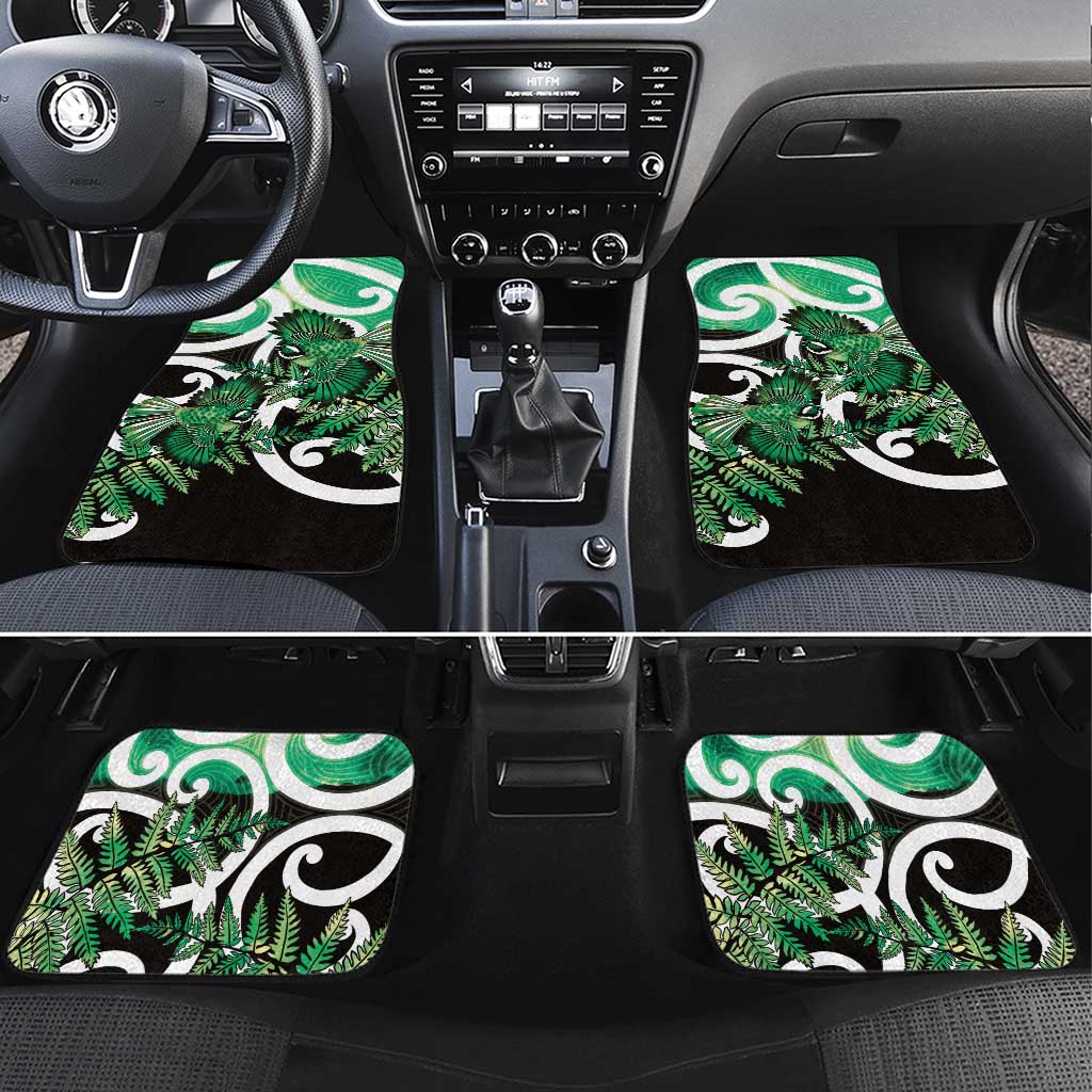Piwakawaka New Zealand Matariki Car Mats Maori New Year Silver Fern Green Galaxy