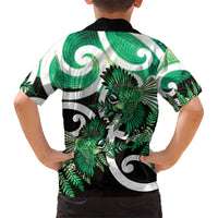 Piwakawaka New Zealand Matariki Family Matching Tank Maxi Dress and Hawaiian Shirt Maori New Year Silver Fern Green Galaxy LT14 - Polynesian Pride