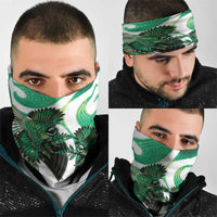 Piwakawaka New Zealand Matariki Neck Gaiter Maori New Year Silver Fern Green Galaxy LT14 - Polynesian Pride