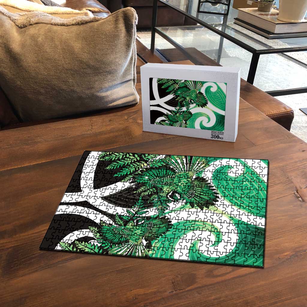 Piwakawaka New Zealand Matariki Puzzle Maori New Year Silver Fern Green Galaxy
