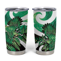 Piwakawaka New Zealand Matariki Tumbler Cup Maori New Year Silver Fern Green Galaxy LT14 Green - Polynesian Pride
