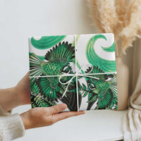 Piwakawaka New Zealand Matariki Wrapping Paper Maori New Year Silver Fern Green Galaxy LT14 - Polynesian Pride