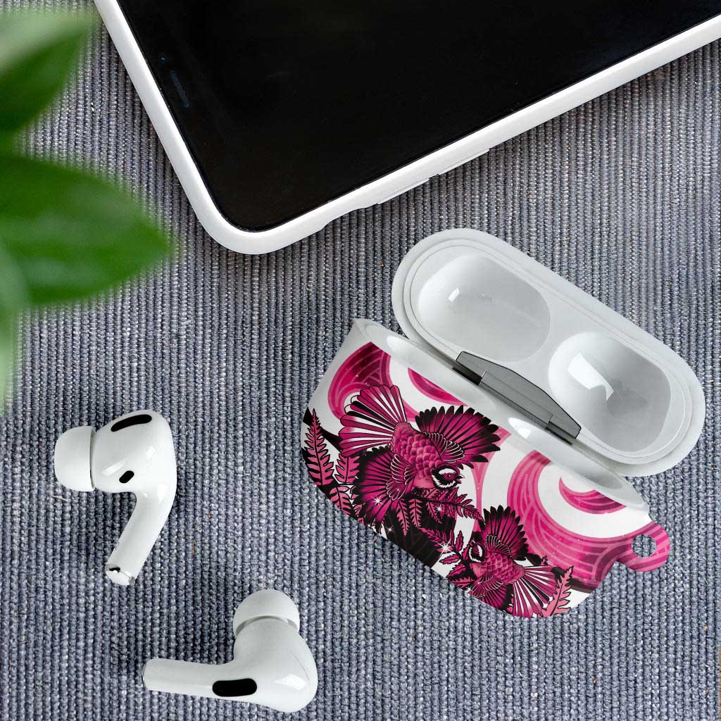 Piwakawaka New Zealand Matariki AirPods Case Maori New Year Silver Fern Pink Galaxy LT14 - Polynesian Pride