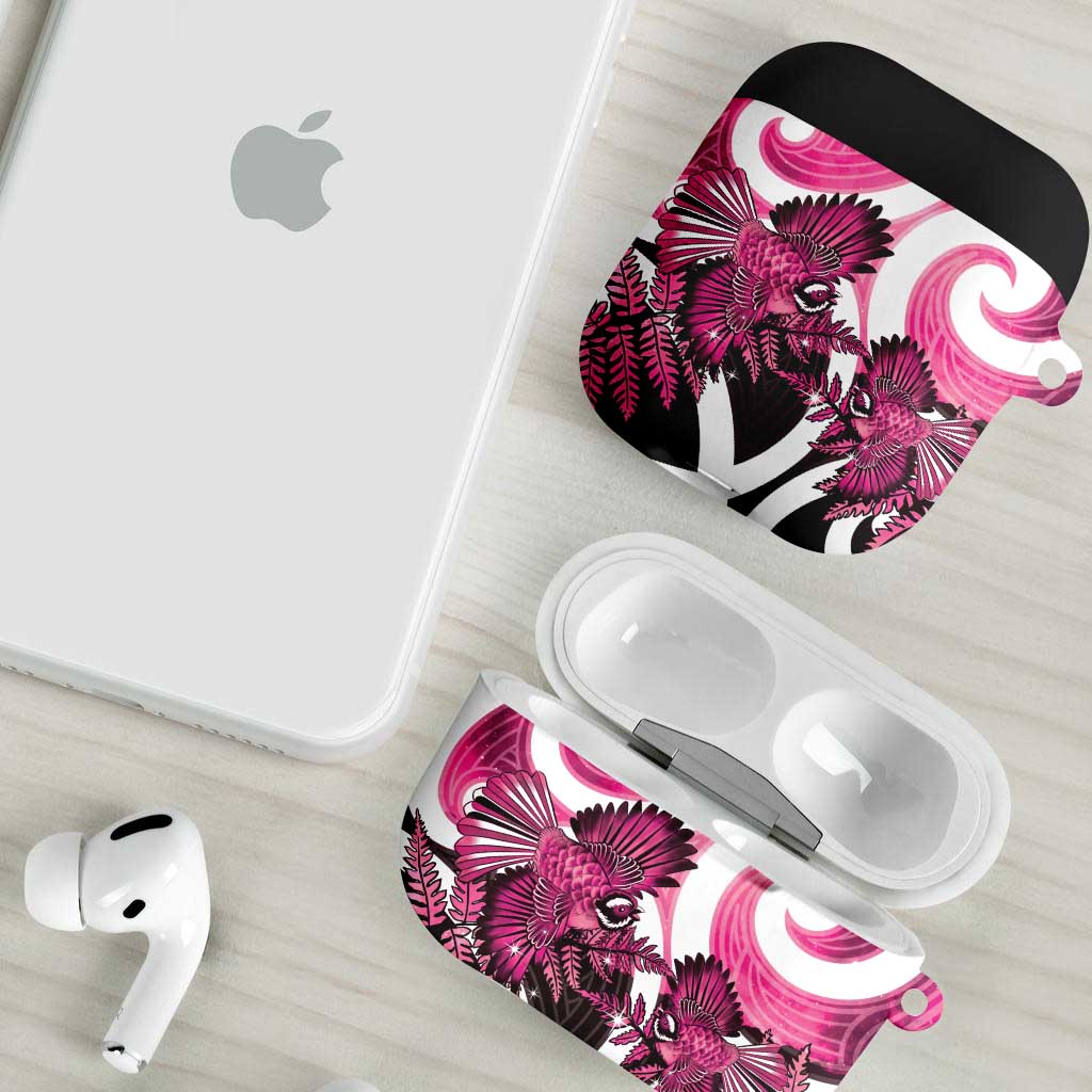 Piwakawaka New Zealand Matariki AirPods Case Maori New Year Silver Fern Pink Galaxy LT14 - Polynesian Pride