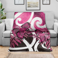 Piwakawaka New Zealand Matariki Blanket Maori New Year Silver Fern Pink Galaxy