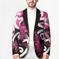 Piwakawaka New Zealand Matariki Blazer Maori New Year Silver Fern Pink Galaxy