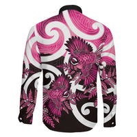 Piwakawaka New Zealand Matariki Family Matching Summer Maxi Dress and Hawaiian Shirt Maori New Year Silver Fern Pink Galaxy LT14 - Polynesian Pride