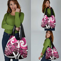 Piwakawaka New Zealand Matariki Grocery Bag Maori New Year Silver Fern Pink Galaxy LT14 - Polynesian Pride