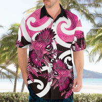 Piwakawaka New Zealand Matariki Hawaiian Shirt Maori New Year Silver Fern Pink Galaxy LT14 - Polynesian Pride