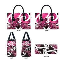 Piwakawaka New Zealand Matariki Leather Bag Maori New Year Silver Fern Pink Galaxy