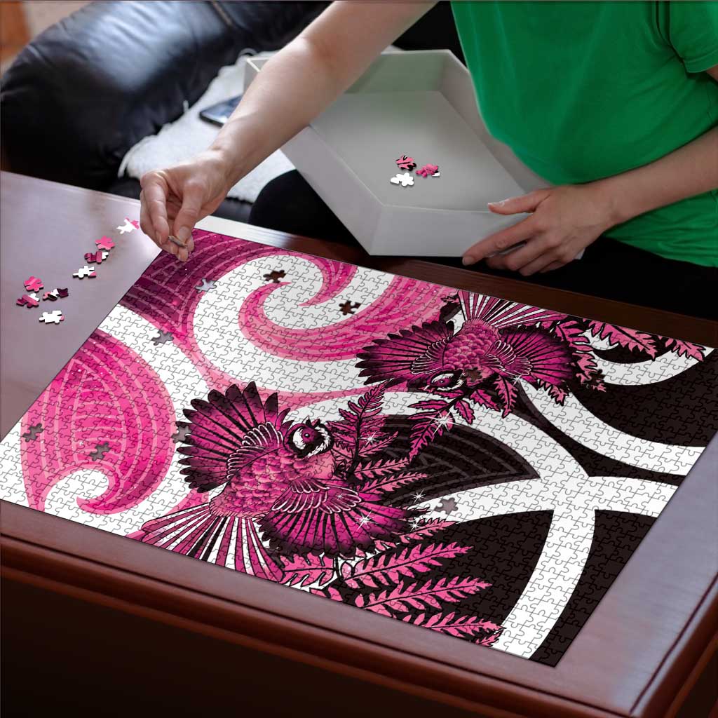 Piwakawaka New Zealand Matariki Puzzle Maori New Year Silver Fern Pink Galaxy
