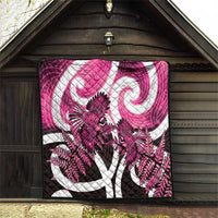 Piwakawaka New Zealand Matariki Quilt Maori New Year Silver Fern Pink Galaxy
