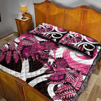 Piwakawaka New Zealand Matariki Quilt Bed Set Maori New Year Silver Fern Pink Galaxy LT14 - Polynesian Pride