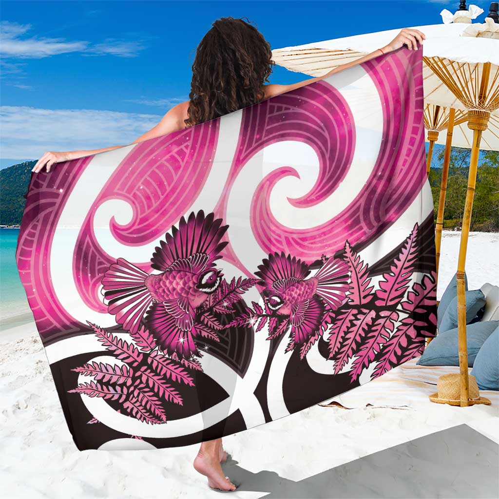 Piwakawaka New Zealand Matariki Sarong Maori New Year Silver Fern Pink Galaxy