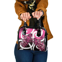 Piwakawaka New Zealand Matariki Shoulder Handbag Maori New Year Silver Fern Pink Galaxy