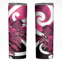 Piwakawaka New Zealand Matariki Skinny Tumbler Maori New Year Silver Fern Pink Galaxy