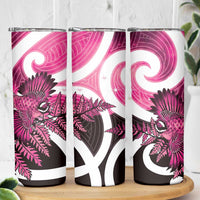 Piwakawaka New Zealand Matariki Skinny Tumbler Maori New Year Silver Fern Pink Galaxy