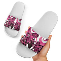 Piwakawaka New Zealand Matariki Slide Sandals Maori New Year Silver Fern Pink Galaxy LT14 - Polynesian Pride