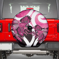 Piwakawaka New Zealand Matariki Spare Tire Cover Maori New Year Silver Fern Pink Galaxy LT14 - Polynesian Pride