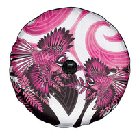 Piwakawaka New Zealand Matariki Spare Tire Cover Maori New Year Silver Fern Pink Galaxy LT14 - Polynesian Pride