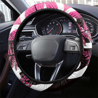 Piwakawaka New Zealand Matariki Steering Wheel Cover Maori New Year Silver Fern Pink Galaxy