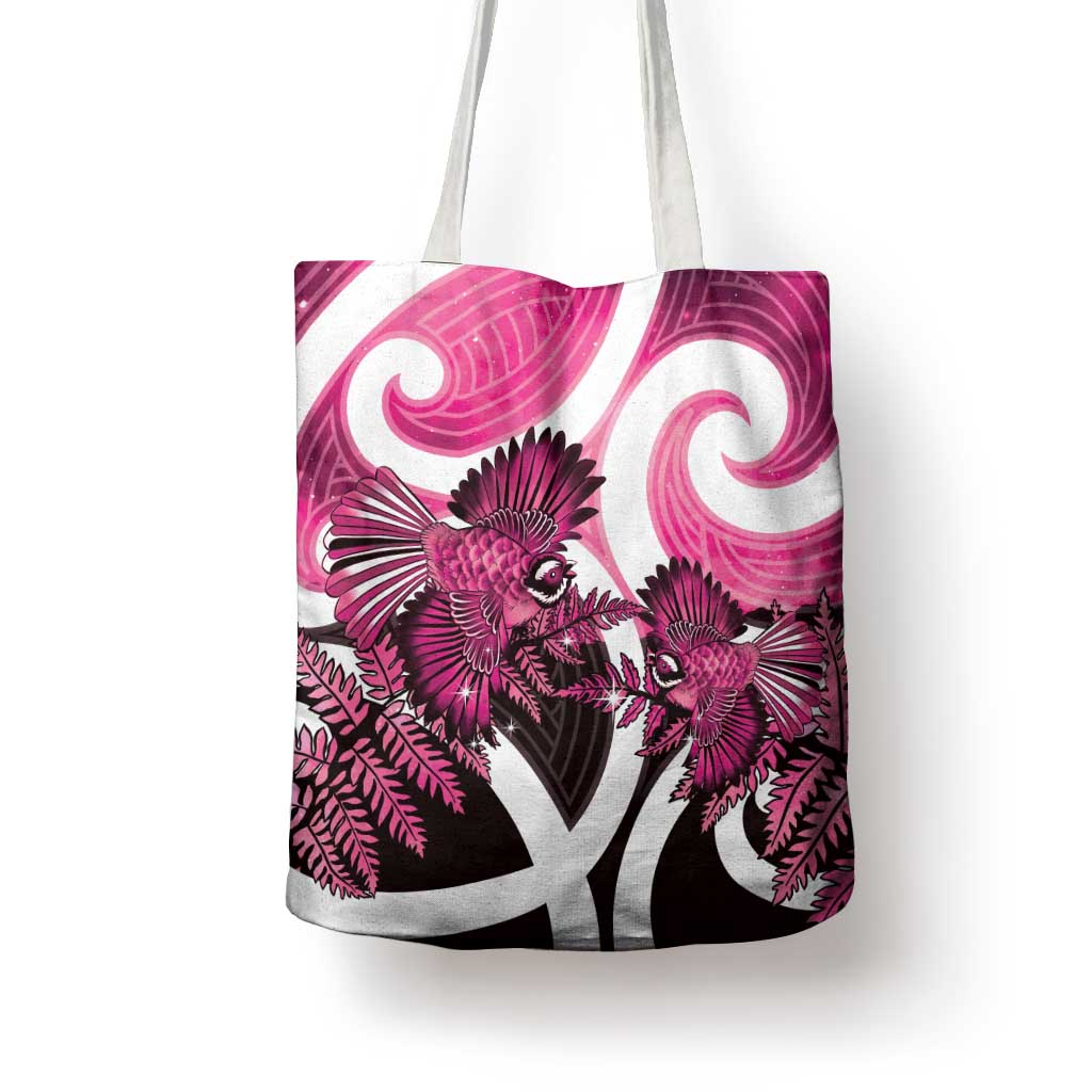 Piwakawaka New Zealand Matariki Tote Bag Maori New Year Silver Fern Pink Galaxy LT14 - Polynesian Pride