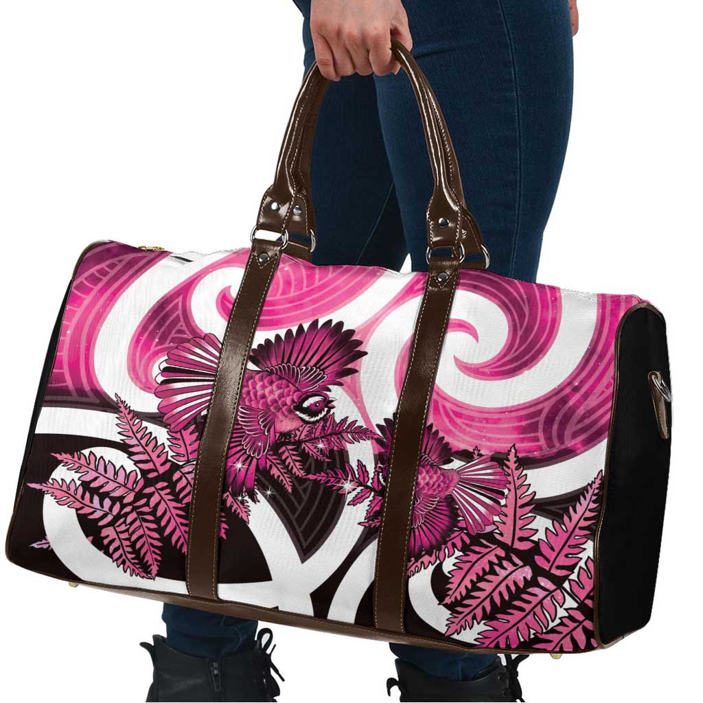 Piwakawaka New Zealand Matariki Travel Bag Maori New Year Silver Fern Pink Galaxy LT14 - Polynesian Pride