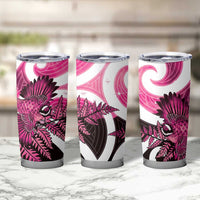 Piwakawaka New Zealand Matariki Tumbler Cup Maori New Year Silver Fern Pink Galaxy