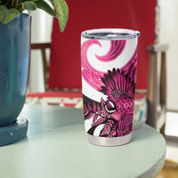 Piwakawaka New Zealand Matariki Tumbler Cup Maori New Year Silver Fern Pink Galaxy
