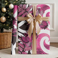 Piwakawaka New Zealand Matariki Wrapping Paper Maori New Year Silver Fern Pink Galaxy LT14 - Polynesian Pride