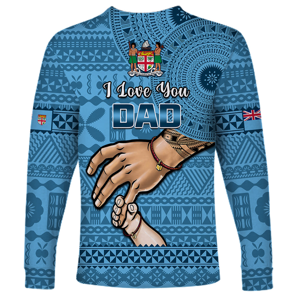 Polynesian Pride Father Day Fiji Long Sleeve Shirt I Love You Dad Fijian Tapa Pattern LT14 - Polynesian Pride
