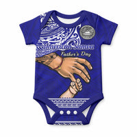 Personalised Father Day American Samoa Baby Onesie I Love You Dad LT14 Blue - Polynesian Pride