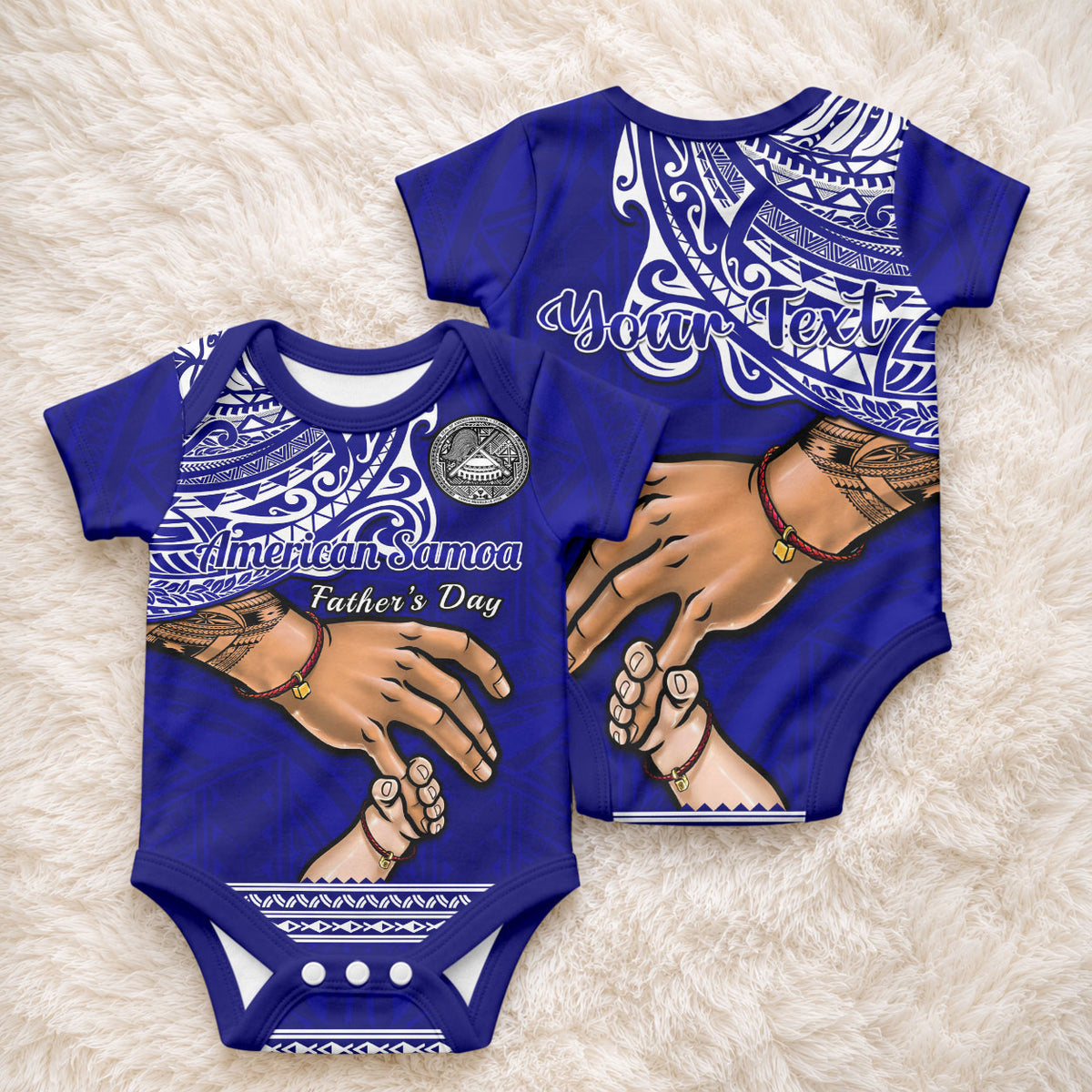Personalised Father Day American Samoa Baby Onesie I Love You Dad LT14 - Polynesian Pride