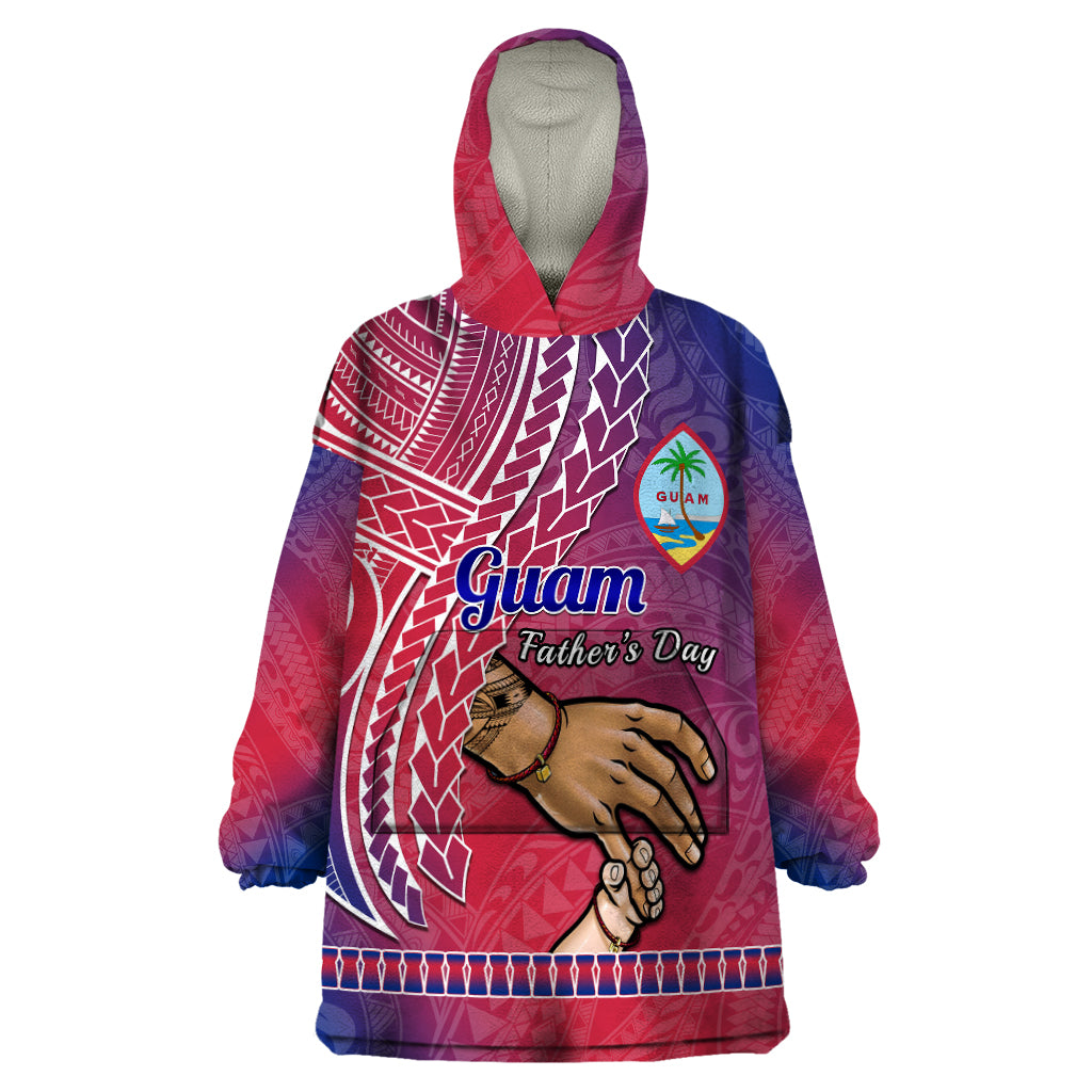 Polynesian Pride Father Day Guam Wearable Blanket Hoodie I Love You Dad Guaman Latte Stone LT14 One Size Red - Polynesian Pride