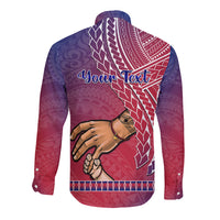 Personalised Father Day Guam Long Sleeve Button Shirt I Love You Dad Guaman Latte Stone LT14 - Polynesian Pride