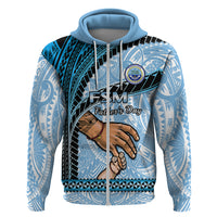 Custom Father Day FSM Hoodie Federated States of Micronesia I Love You Dad LT14 Zip Hoodie Blue - Polynesian Pride