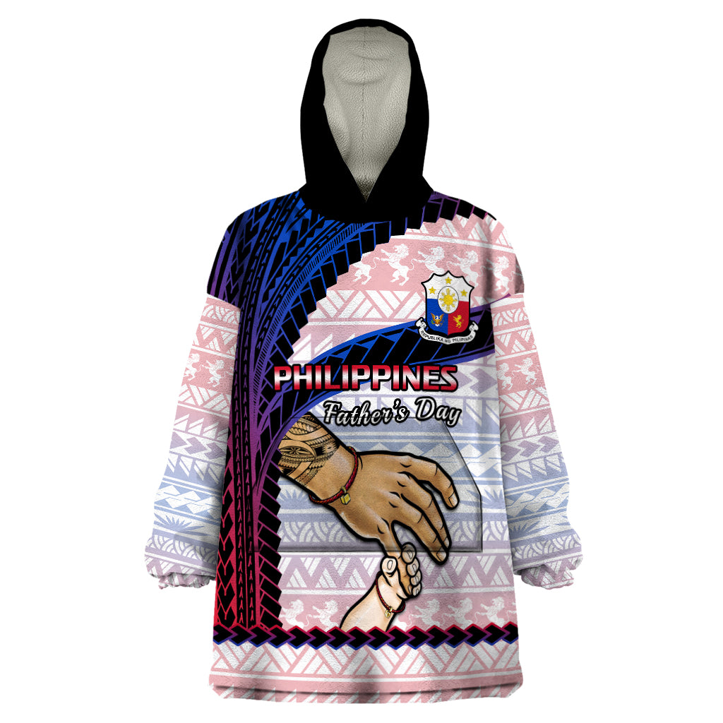 Polynesian Pride Father Day Philippines Wearable Blanket Hoodie Filipino Pattern Maligayang Araw ng Mga Ama LT14 One Size Art - Polynesian Pride