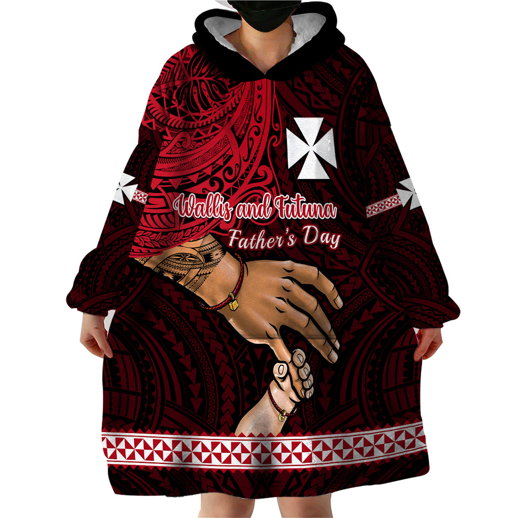 Polynesian Pride Father Day Wallis and Futuna Wearable Blanket Hoodie I Love You Dad LT14 - Polynesian Pride