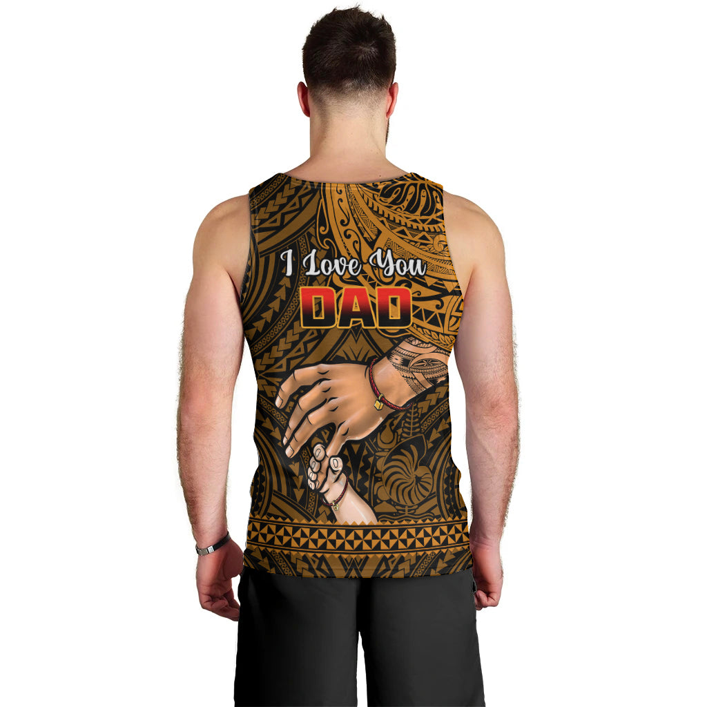 Polynesian Pride Father Day New Caledonia Men Tank Top I Love You Dad LT14 - Polynesian Pride