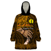Polynesian Pride Father Day New Caledonia Wearable Blanket Hoodie I Love You Dad LT14 One Size Gold - Polynesian Pride