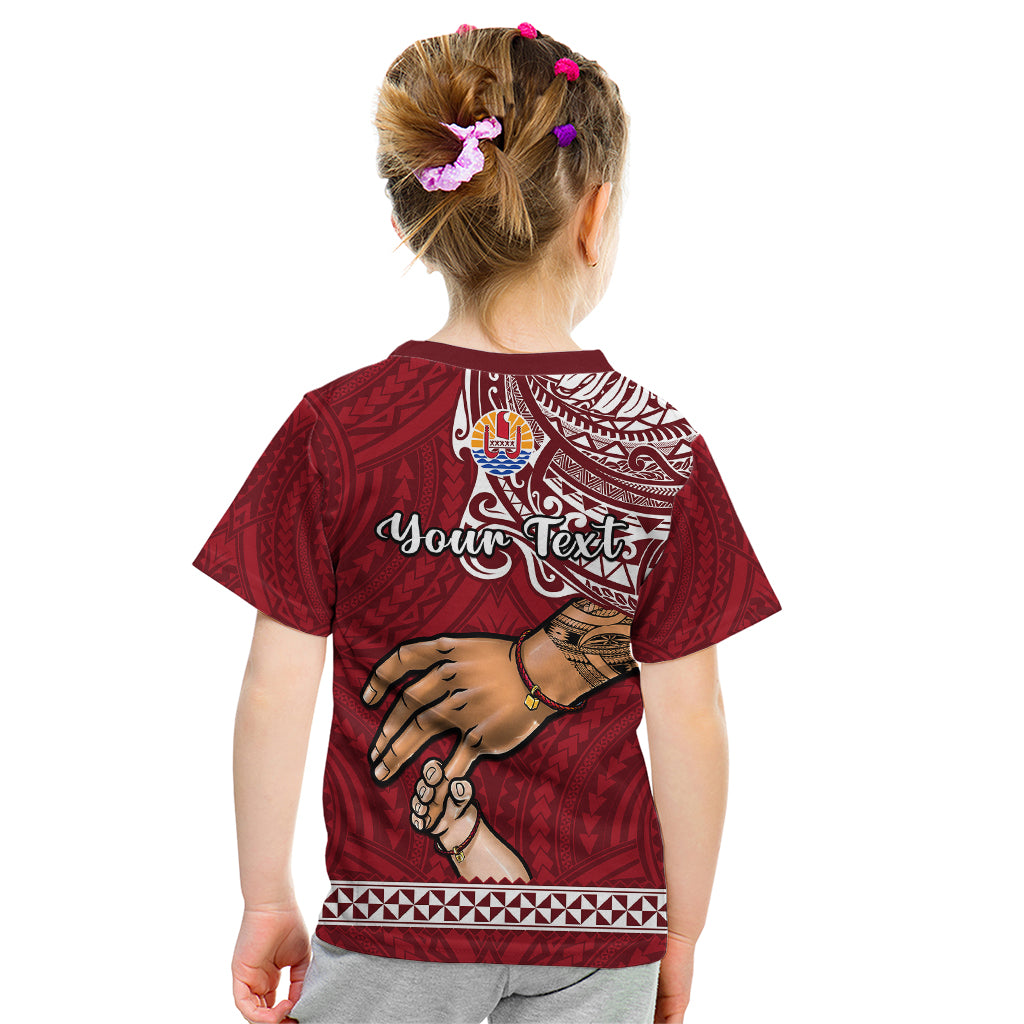 Personalised Father Day French Polynesia Kid T Shirt I Love You Dad LT14 - Polynesian Pride