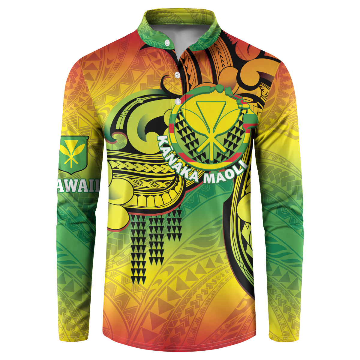 Hawaii Flag Day Button Sweatshirt Kanaka Maoli With Kakau Polynesian Pattern LT14