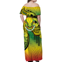 Hawaii Flag Day Family Matching Off Shoulder Maxi Dress and Hawaiian Shirt Kanaka Maoli With Kakau Polynesian Pattern LT14 - Polynesian Pride