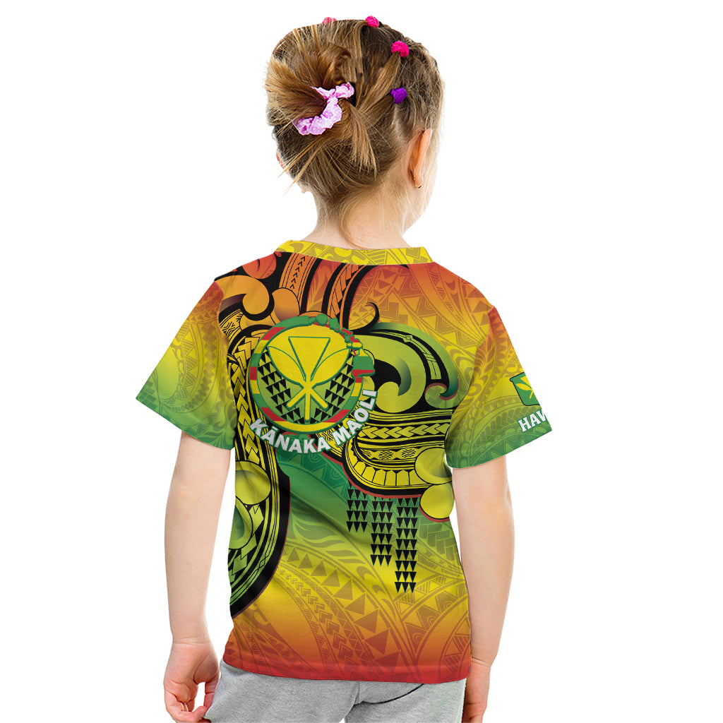 Hawaii Flag Day Kid T Shirt Kanaka Maoli With Kakau Polynesian Pattern LT14