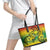 Hawaii Flag Day Leather Tote Bag Kanaka Maoli With Kakau Polynesian Pattern