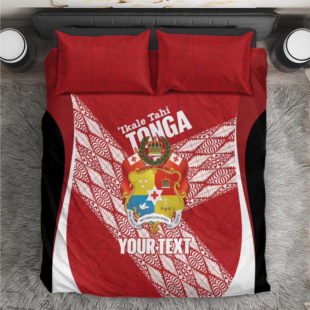 Tonga Rugby Custom Bedding Set Go ʻIkale Tahi Go Tongan Tapa Cloth