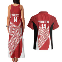 Tonga Rugby Custom Couples Matching Tank Maxi Dress and Hawaiian Shirt Go ʻIkale Tahi Go Tongan Tapa Cloth LT14 - Polynesian Pride