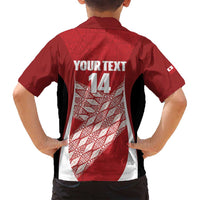 Tonga Rugby Custom Family Matching Tank Maxi Dress and Hawaiian Shirt Go ʻIkale Tahi Go Tongan Tapa Cloth