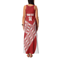 Tonga Rugby Custom Family Matching Tank Maxi Dress and Hawaiian Shirt Go ʻIkale Tahi Go Tongan Tapa Cloth