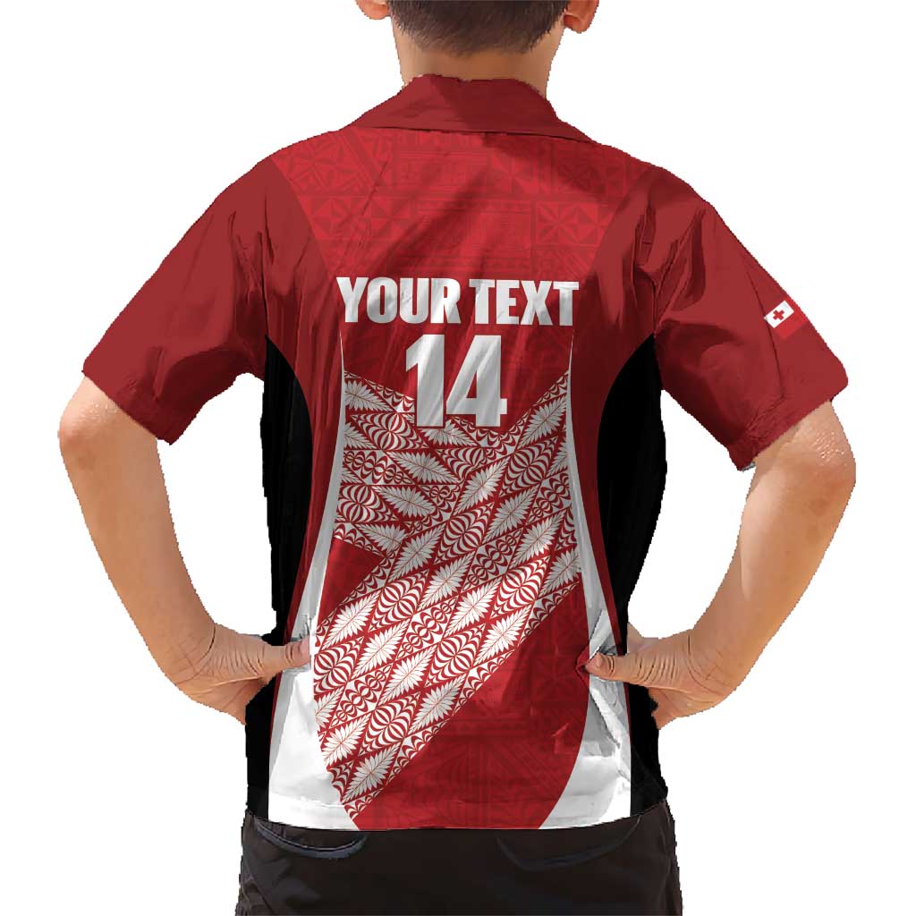 Tonga Rugby Custom Kid Hawaiian Shirt Go ʻIkale Tahi Go Tongan Tapa Cloth